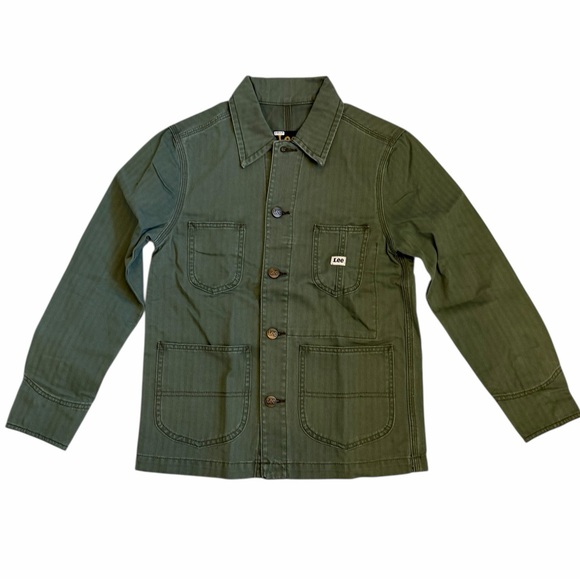 Lee Vintage Modern Loco Chore Denim Jean Jacket Coat XS 100% Cotton Olive Green - Picture 2 of 10